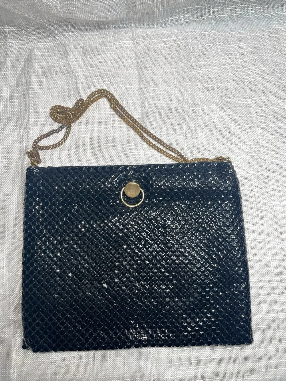 Vintage 70’s-80’s Black Metal Mesh Chain-Strap Evening Bag
